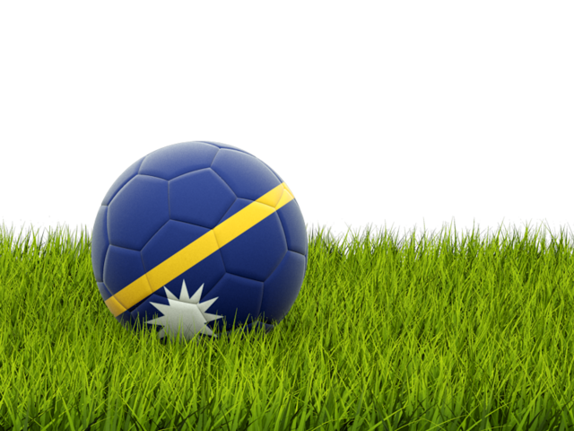 Футбольная мяч в траве. Скачать флаг. Науру