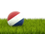 Netherlands. Football in grass. Download icon.