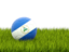 Nicaragua. Football in grass. Download icon.