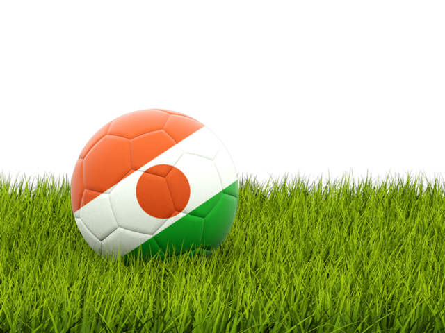 Football in grass. Download flag icon of Niger at PNG format