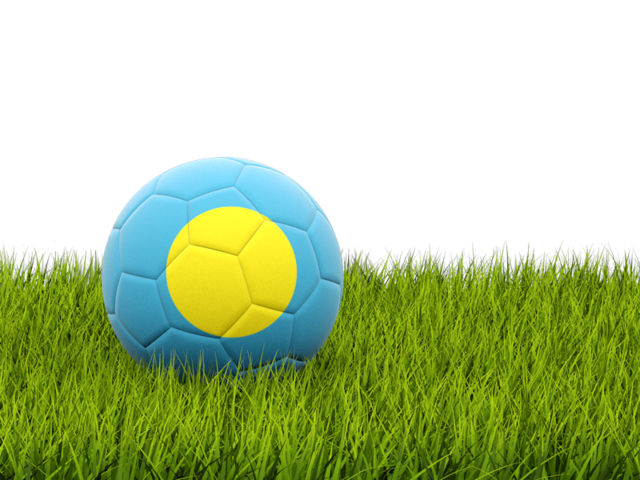 Football in grass. Download flag icon of Palau at PNG format