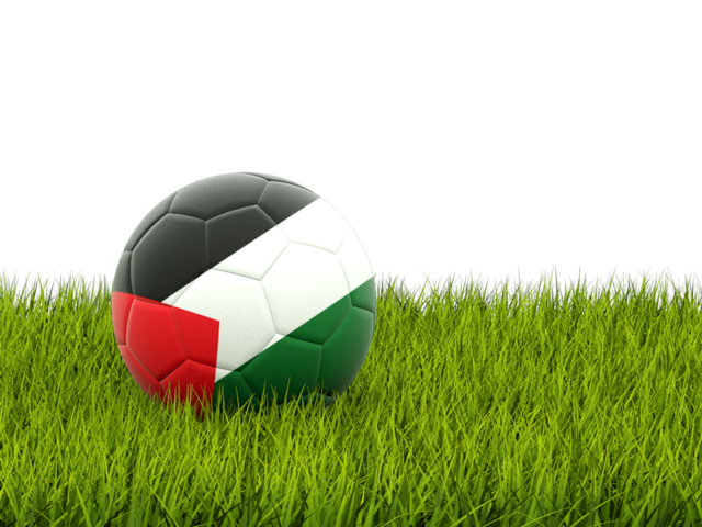 Football in grass. Download flag icon of Palestinian territories at PNG format