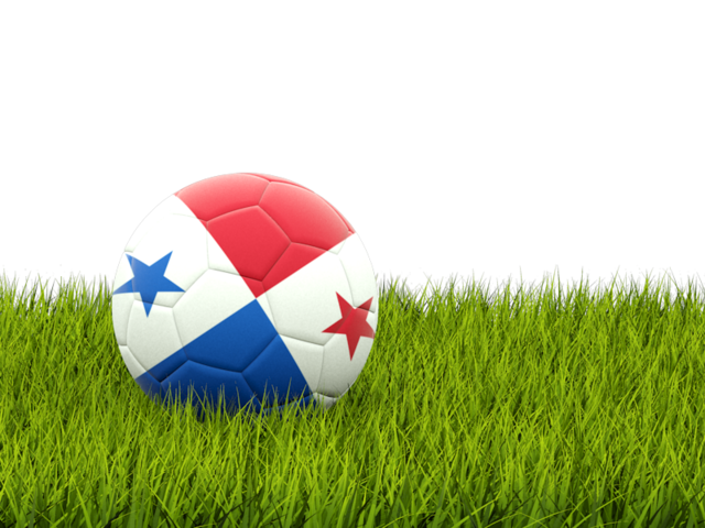 Футбольная мяч в траве. Скачать флаг. Панама