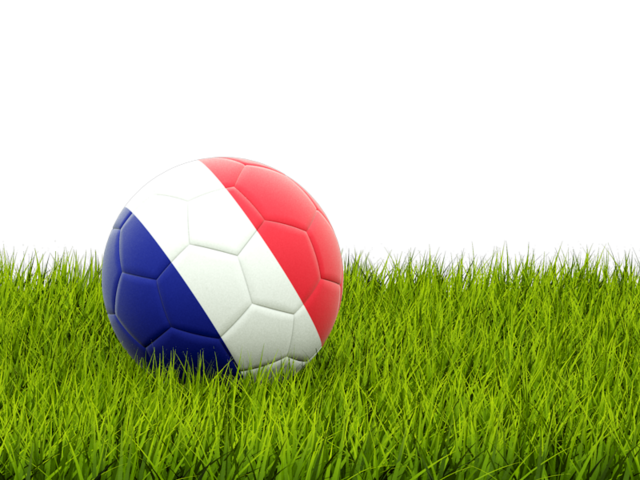 Футбольная мяч в траве. Скачать флаг. Реюньон