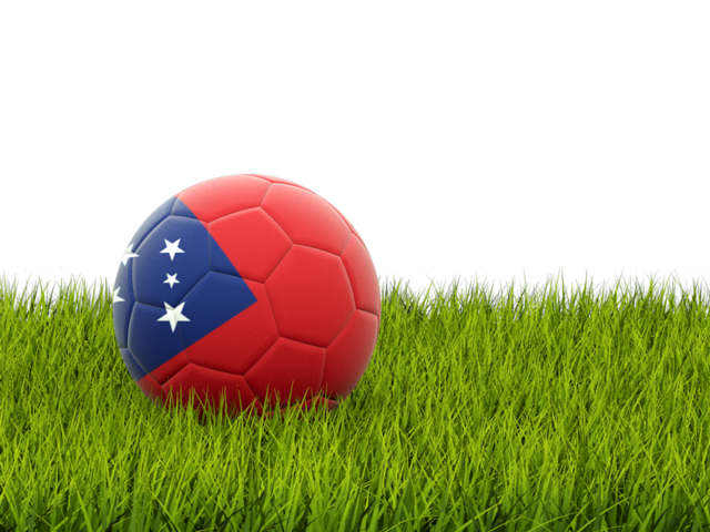 Футбольная мяч в траве. Скачать флаг. Самоа