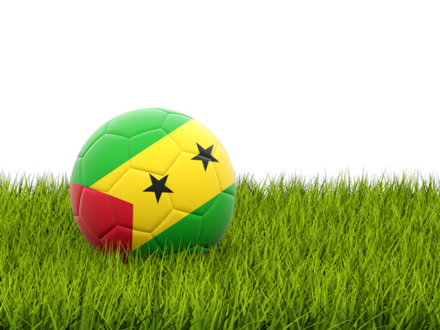 Футбольная мяч в траве. Скачать флаг. Сан-Томе и Принсипи