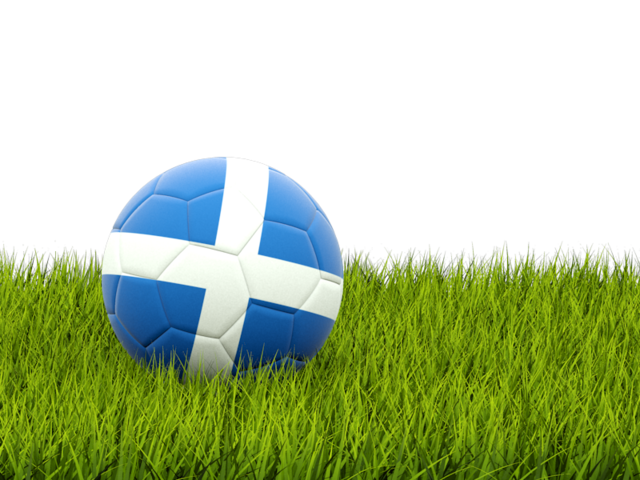Футбольная мяч в траве. Скачать флаг. Шотландия
