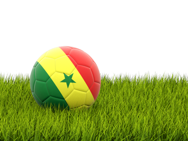 Football in grass. Download flag icon of Senegal at PNG format