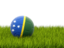 Solomon Islands. Football in grass. Download icon.