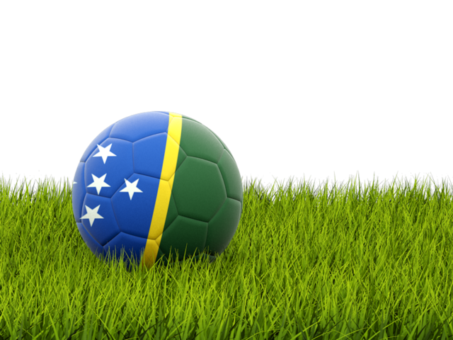 Football in grass. Download flag icon of Solomon Islands at PNG format