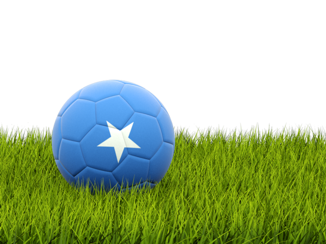 Футбольная мяч в траве. Скачать флаг. Сомали
