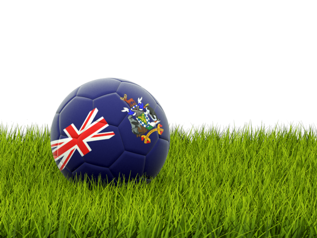 Футбольная мяч в траве. Скачать флаг. Южная Георгия и Южные Сандвичевы острова