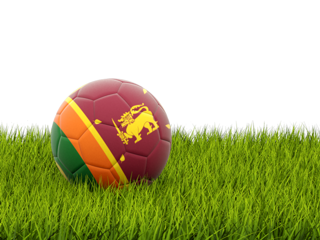 Футбольная мяч в траве. Скачать флаг. Шри-Ланка