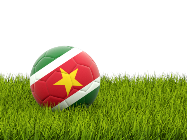 Футбольная мяч в траве. Скачать флаг. Суринам