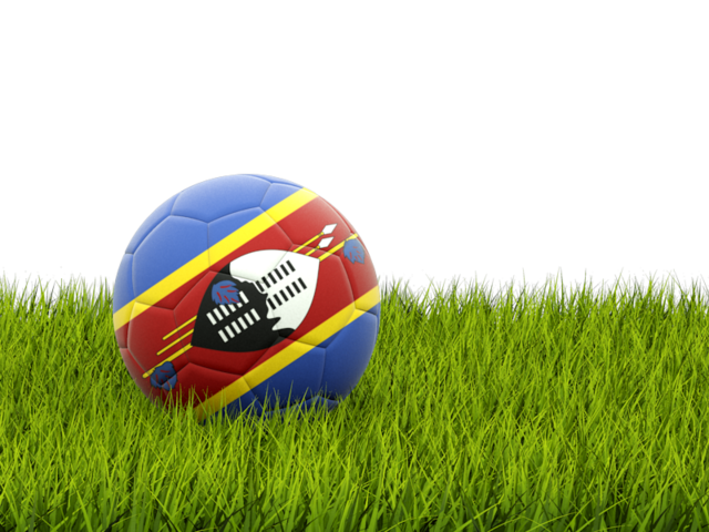 Football in grass. Download flag icon of Swaziland at PNG format