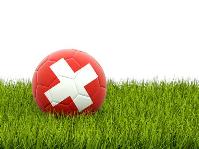 Футбольная мяч в траве. Скачать флаг. Швейцария