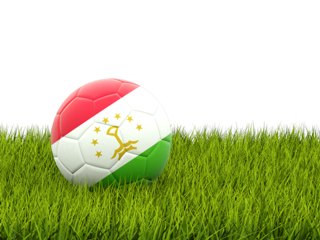 Футбольная мяч в траве. Скачать флаг. Таджикистан