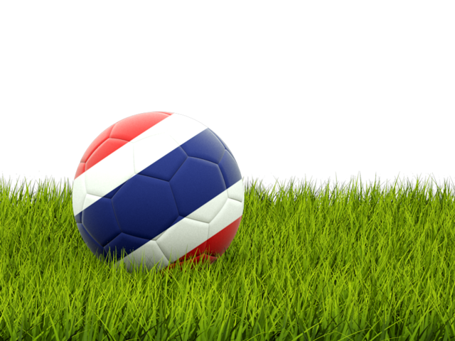 Football in grass. Download flag icon of Thailand at PNG format