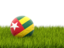 Togo. Football in grass. Download icon.