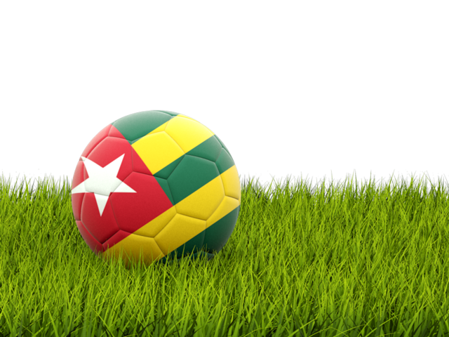 Football in grass. Download flag icon of Togo at PNG format