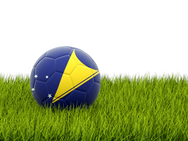 Футбольная мяч в траве. Скачать флаг. Токелау
