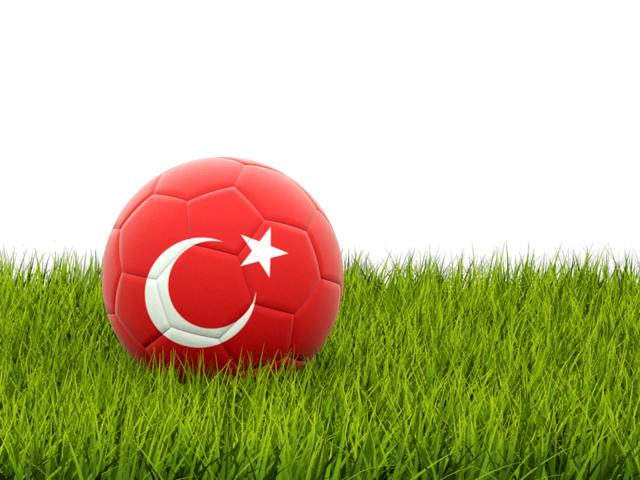 Football in grass. Download flag icon of Turkey at PNG format