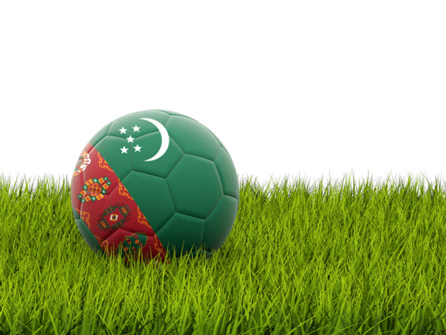 Football in grass. Download flag icon of Turkmenistan at PNG format