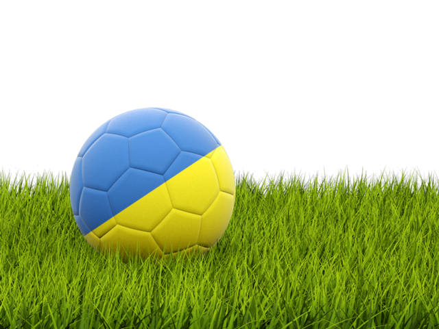 Football in grass. Download flag icon of Ukraine at PNG format