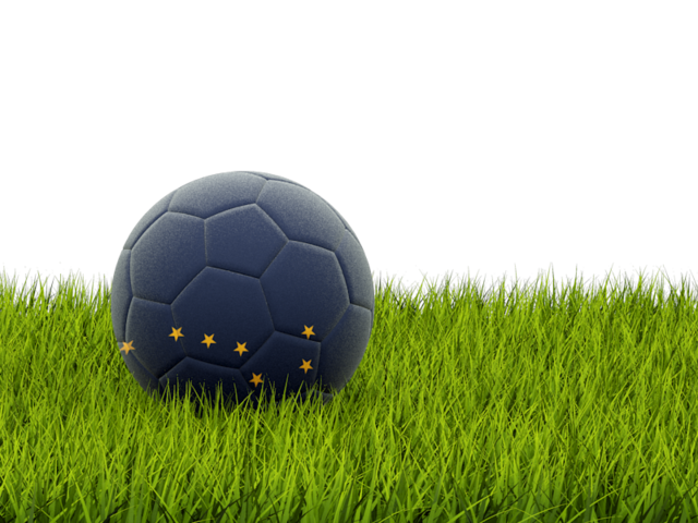 Football in grass. Download flag icon of Alaska