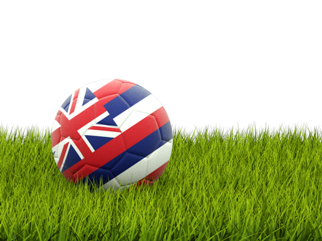 Football in grass. Download flag icon of Hawaii