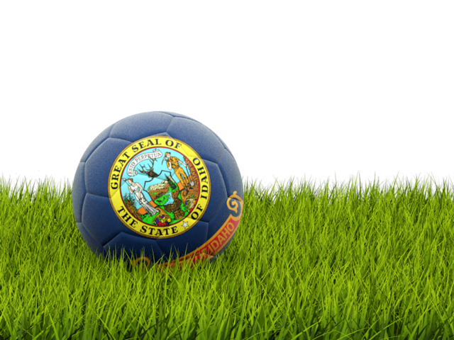 Football in grass. Download flag icon of Idaho