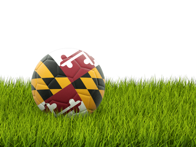 Football in grass. Download flag icon of Maryland