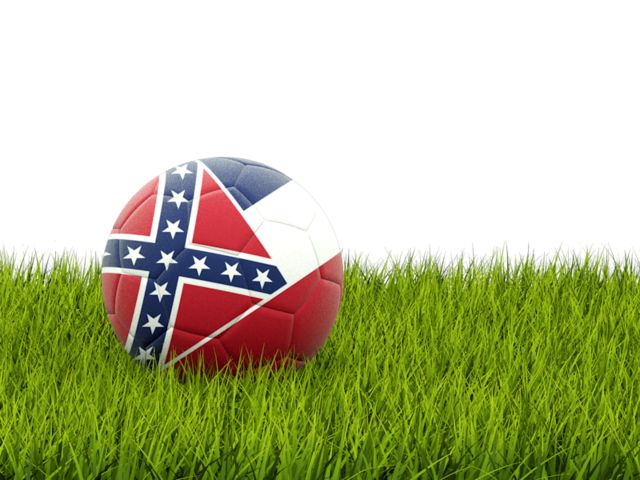 Football in grass. Download flag icon of Mississippi