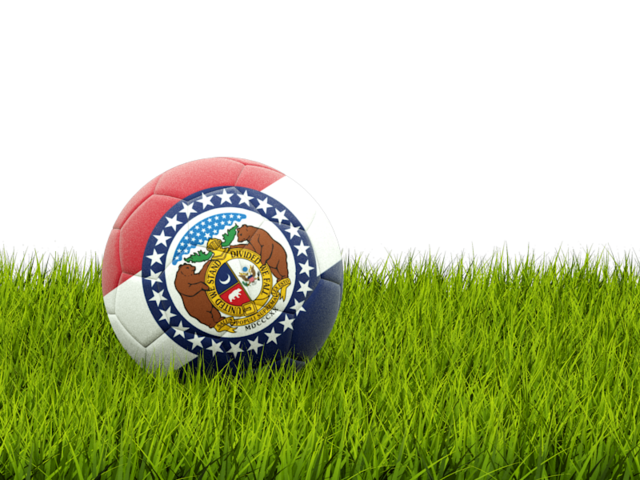 Футбольная мяч в траве. Загрузить иконку флага штата Миссури
