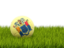 Flag of state of New Jersey. Football in grass. Download icon