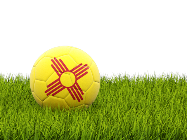 Football in grass. Download flag icon of New Mexico