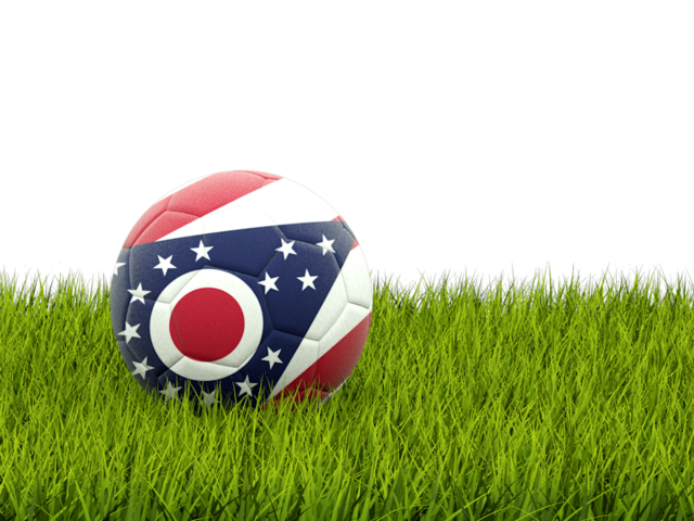 Football in grass. Download flag icon of Ohio