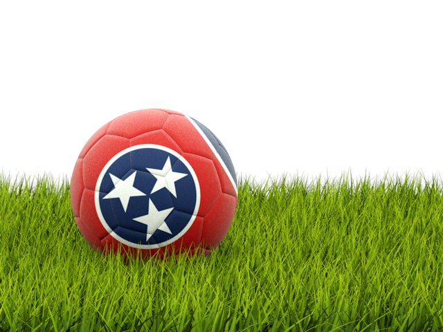 Football in grass. Download flag icon of Tennessee