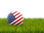 United States of America. Football in grass. Download icon.