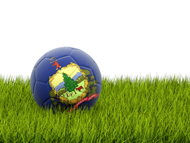 Football in grass. Download flag icon of Vermont