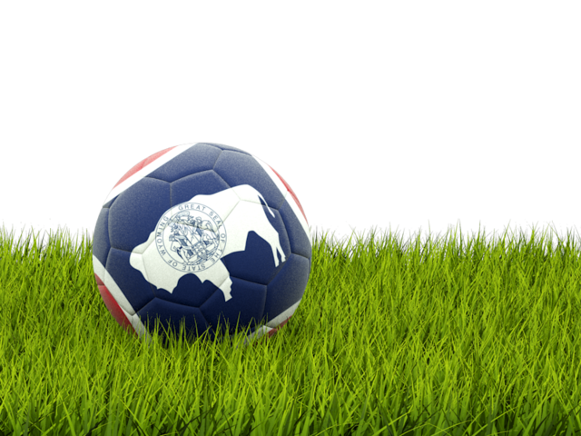 Football in grass. Download flag icon of Wyoming