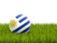 Uruguay. Football in grass. Download icon.