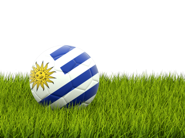 Football in grass. Download flag icon of Uruguay at PNG format