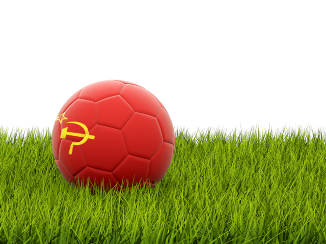 Football in grass. Download flag icon of Soviet Union at PNG format