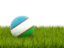 Uzbekistan. Football in grass. Download icon.