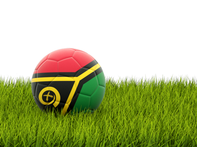 Футбольная мяч в траве. Скачать флаг. Вануату
