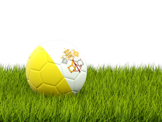 Футбольная мяч в траве. Скачать флаг. Ватикан