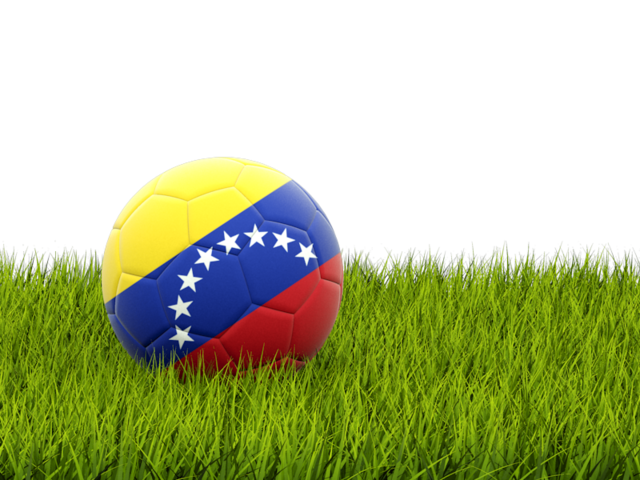Футбольная мяч в траве. Скачать флаг. Венесуэла