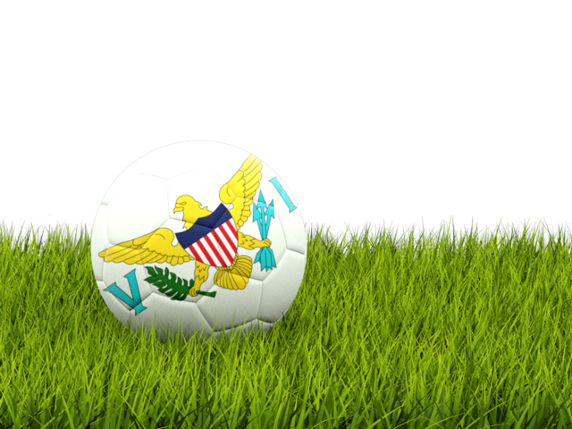 Football in grass. Download flag icon of Virgin Islands of the United States at PNG format