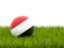 Yemen. Football in grass. Download icon.